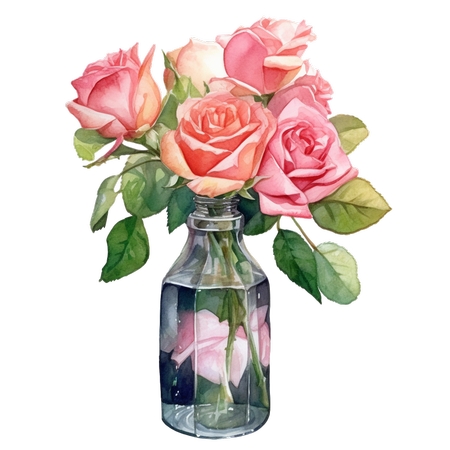 װ���ò�����ƿ�з�ɫõ�廨PNG���ͼ