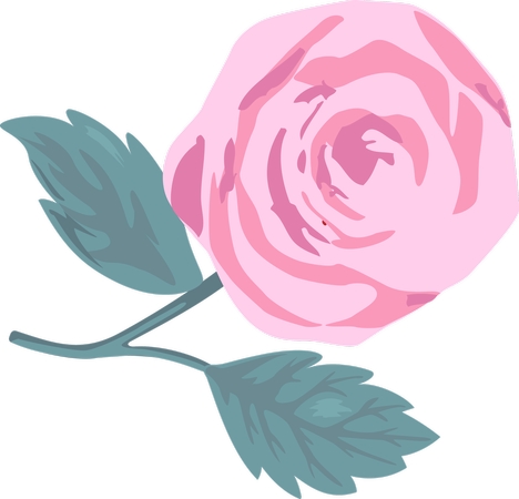 ��Ҷ�Ӿ��·�ɫõ�廨�廭PNG���ͼ