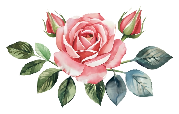 ����Ҷ��ɫõ�廨�廭PNG���ͼ