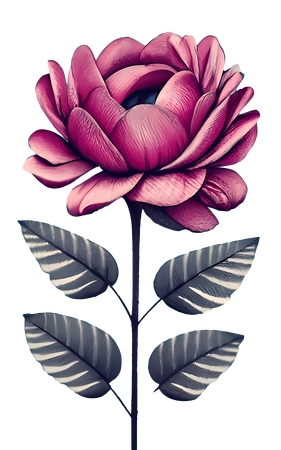 ����Ҷ��ɫõ�廨�ܲ廭PNG���ͼ