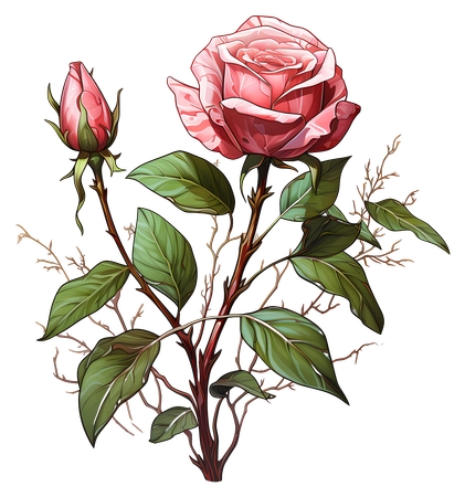 ������Ҷ�ӷ�ɫõ�廨�廭PNG���ͼ