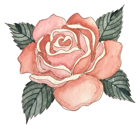 ����Ҷ��ɫˮ��õ�廨PNG���ͼ