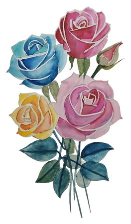 ��������ɫ��ˮ��õ�廨��PNG���ͼ