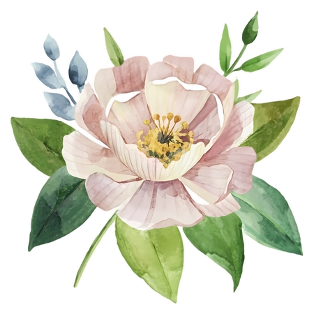 �������Ҷ��ĵ��ˮ�ʲ廭PNG���ͼ