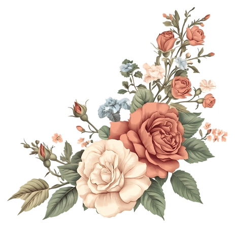 Floral Corner - ɫ���ͷ׵Ļ���PNG���ͼ
