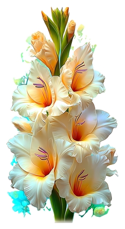 Radiant Flower Art - ��ɫ�β�����ܲ廭PNG���ͼ