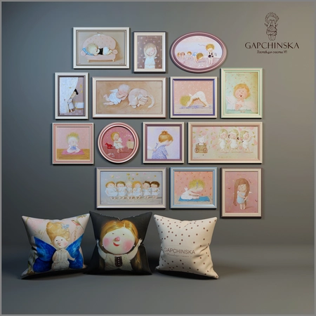 Ӥ��Ů���Ļ滭����ͷװ����װ3Dģ��