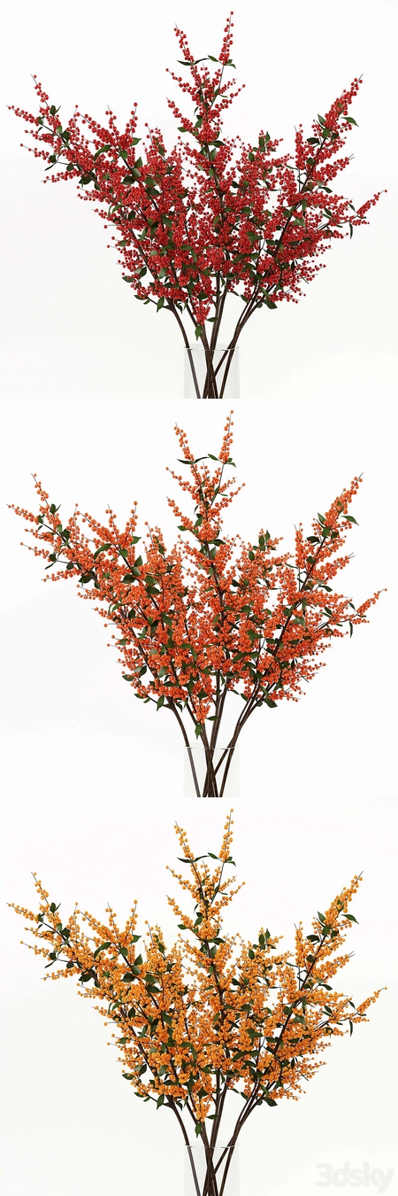 ��ƿ�еĻ�֦װ�ΰڼ�3Dģ��